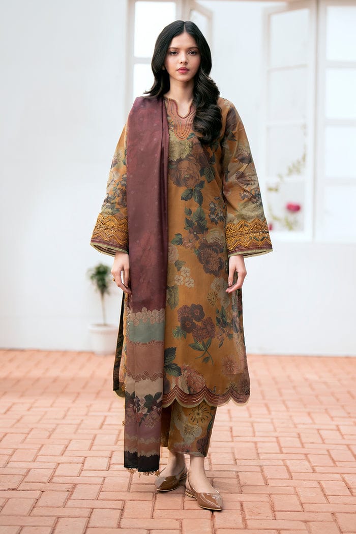 BAROQUE 3Pcs Lawn Print with Lawn Dupatta summer Collection Suit BQ-40