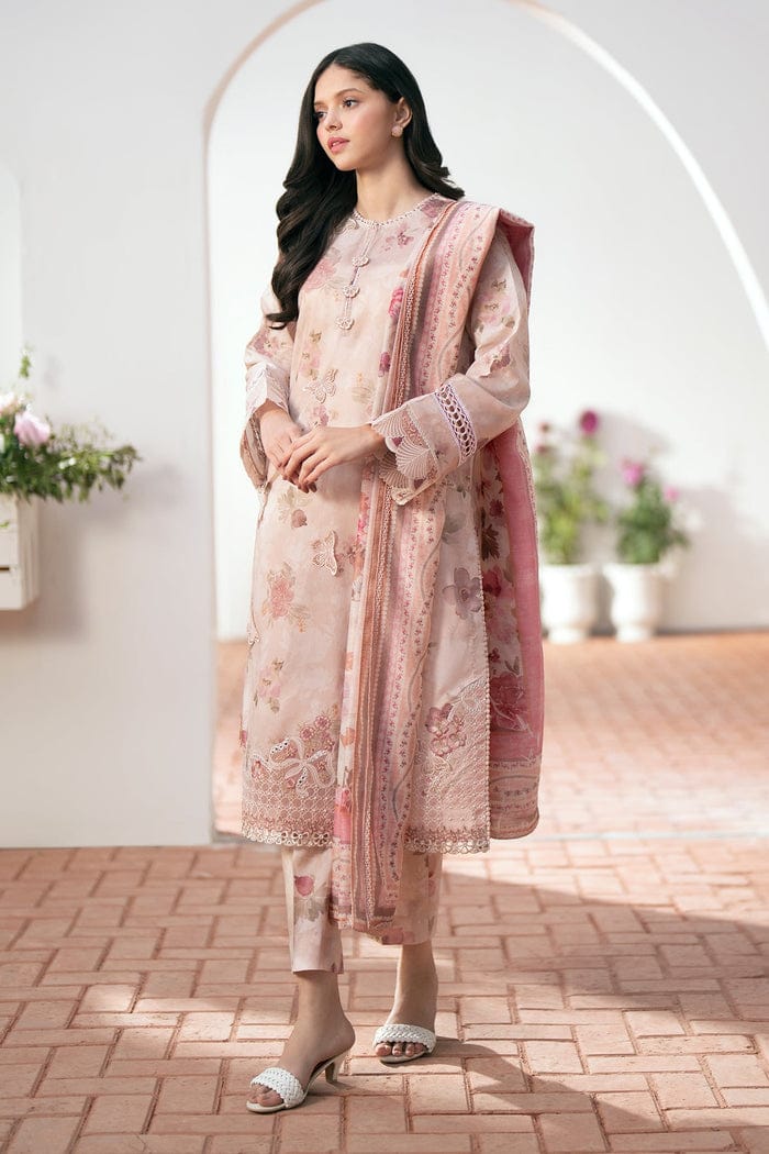 BAROQUE 3Pcs Lawn Print with Lawn Dupatta summer Collection Suit BQ-39