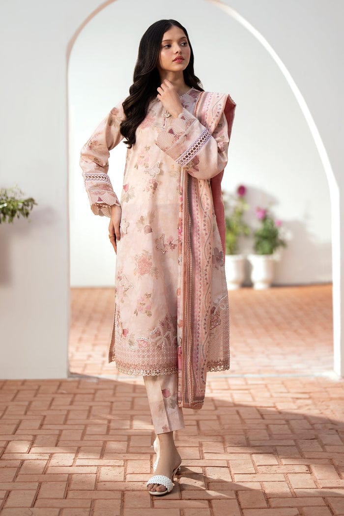 BAROQUE 3Pcs Lawn Print with Lawn Dupatta summer Collection Suit BQ-39