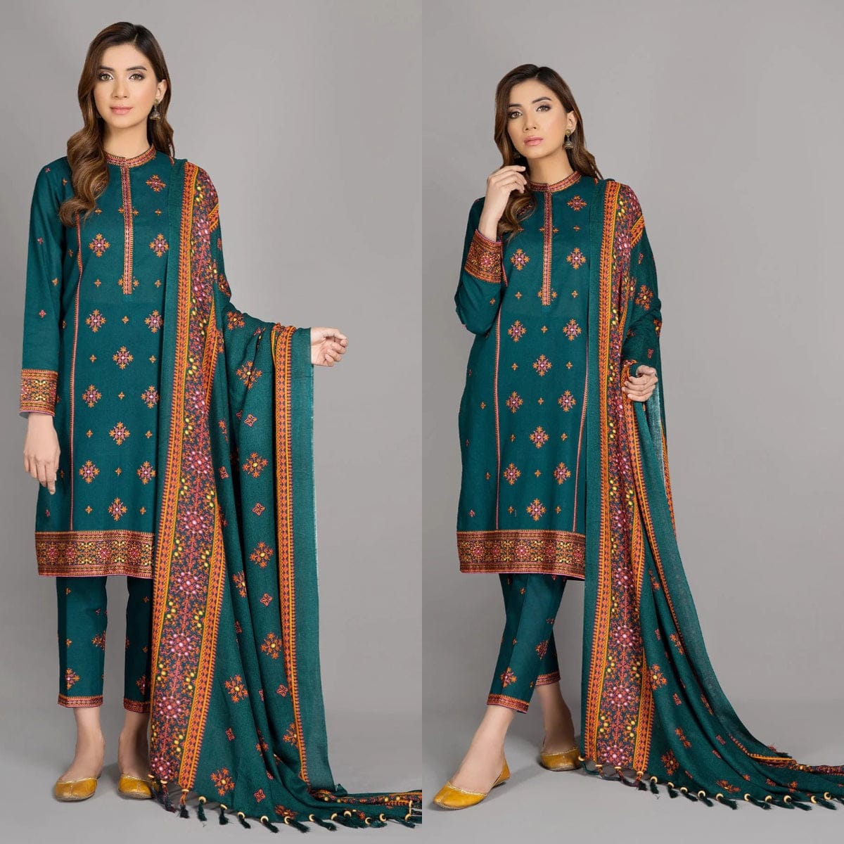 3Pc Lawn Heavy Embroidered Suit with Lawn Dupatta