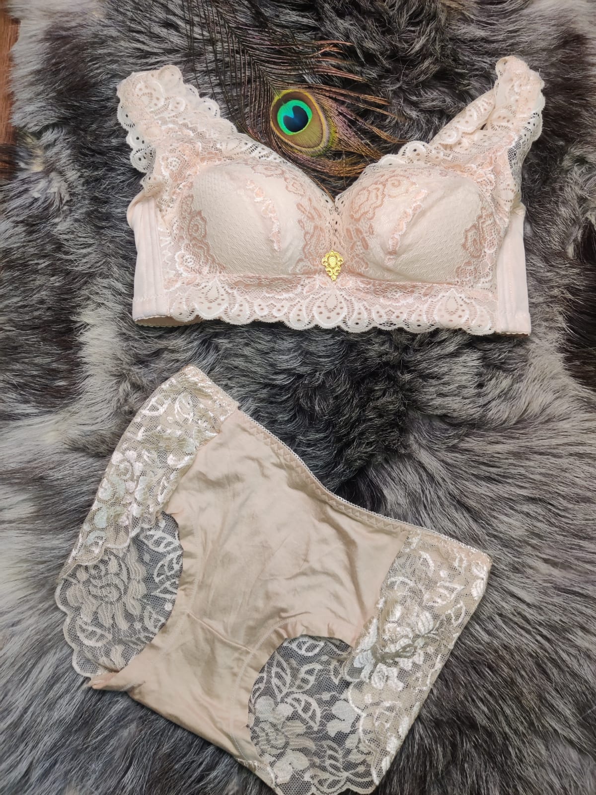 Exclusive Limited Edition Skin Floral Padded Lace Bra and Panty Set