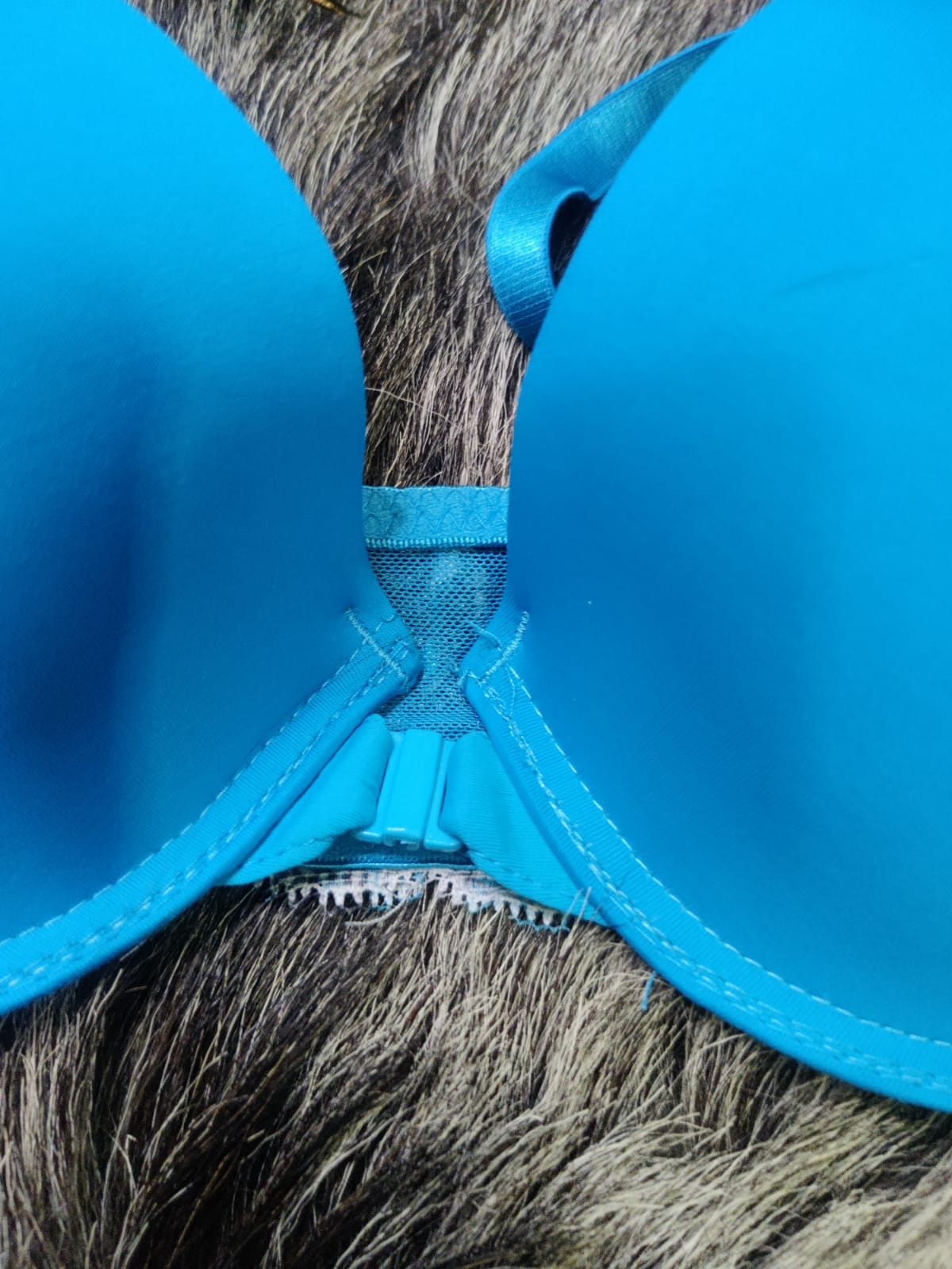 Blue Wired Front Open Padded Bra